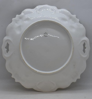 (2) R.S. Prussia Lily Mold cake plates, floral designs - 4