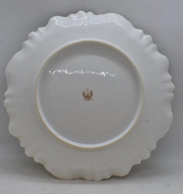 (2) R.S. Prussia Mold 259 8.5"d plates, roses adorn both, red marks - 11