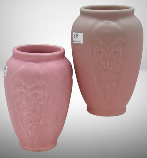 (2) Mrkd. Rookwood #2123 5.75" tall vases, 1931 and 1933