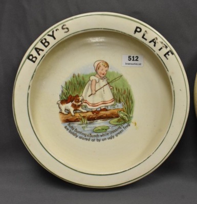 Pair of Roseville Juvenile Nursery Rhyme Baby Plates: Baby Bunting scenes - 2