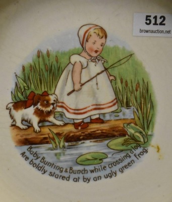 Pair of Roseville Juvenile Nursery Rhyme Baby Plates: Baby Bunting scenes - 3