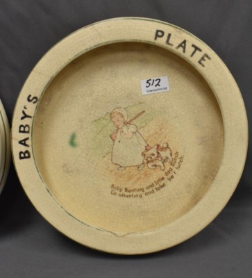 Pair of Roseville Juvenile Nursery Rhyme Baby Plates: Baby Bunting scenes - 4