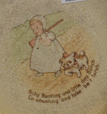 Pair of Roseville Juvenile Nursery Rhyme Baby Plates: Baby Bunting scenes - 5