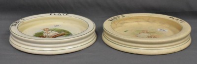 Pair of Roseville Juvenile Nursery Rhyme Baby Plates: Baby Bunting scenes - 7