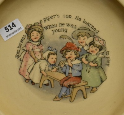 Pair of Roseville Juvenile Nursery Rhyme Baby Plates: Bo Peep and Tom Thumb - 2