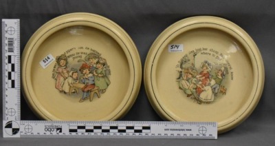 Pair of Roseville Juvenile Nursery Rhyme Baby Plates: Bo Peep and Tom Thumb - 6