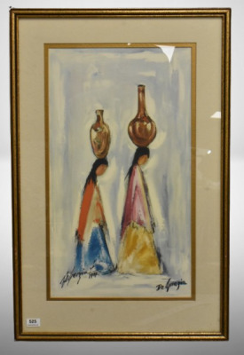 Framed Ted DeGrazia "Water Maidens" art print