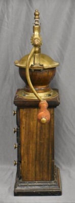 Made in Italy brass and wood 20" tall coffee grinder - 4