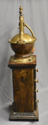 Made in Italy brass and wood 20" tall coffee grinder - 6