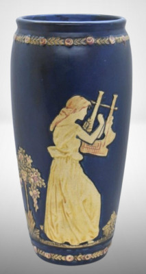 Mrkd. Weller Blue Ware 10" vase - 2