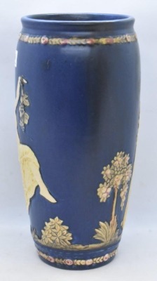 Mrkd. Weller Blue Ware 10" vase - 3