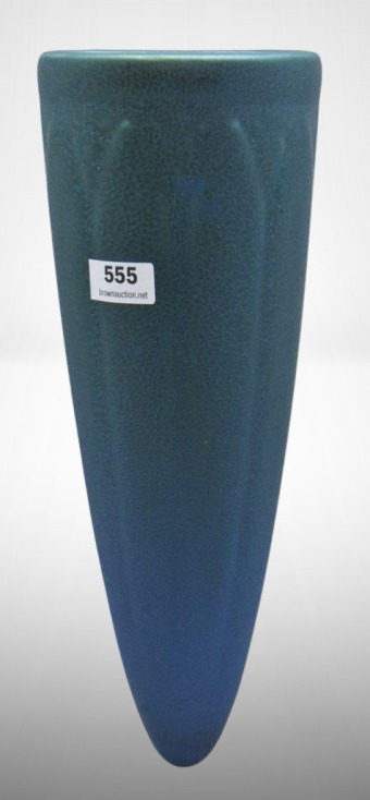 Rookwood #2107 9.5" wall pocket, blue/greens glaze, 1917