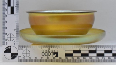 L.C. Tiffany gold Favrile finger bowl and underplate - 8