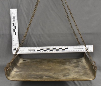 General store hanging scale w/ pan by Landers, Frary and Clark - 9