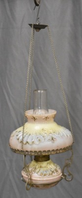 Victoria hanging miniature night oil lamp, embossed decorations - 2