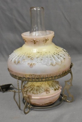 Victoria hanging miniature night oil lamp, embossed decorations - 5