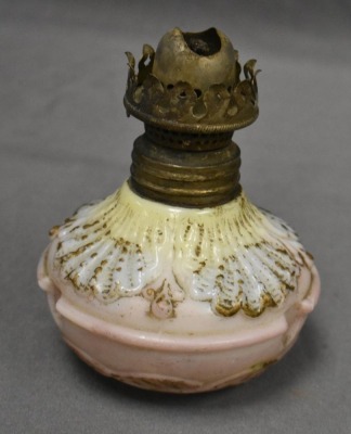 Victoria hanging miniature night oil lamp, embossed decorations - 12