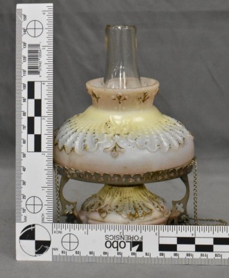 Victoria hanging miniature night oil lamp, embossed decorations - 15