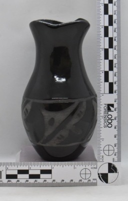 Native American Navajo black on black 6"h vase - 6