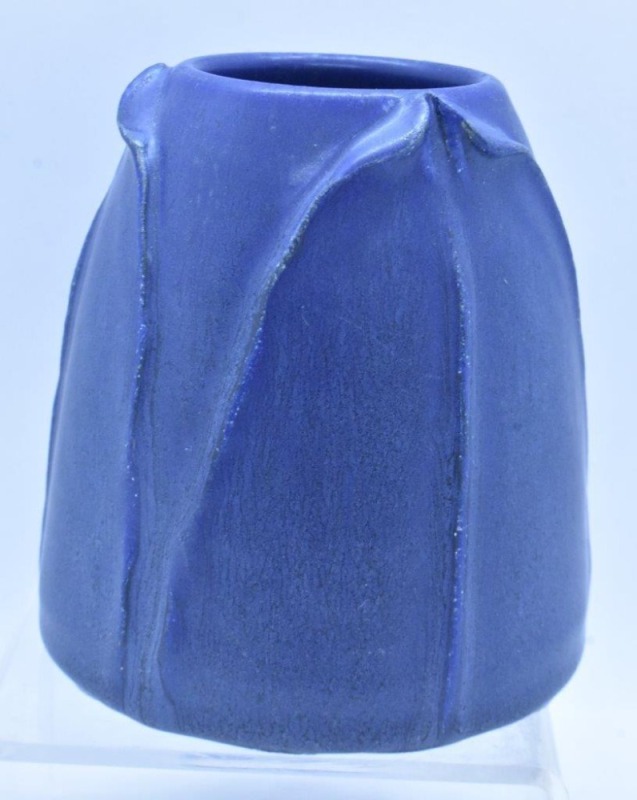 Ephraim Faience pottery 3.5" vase, blue