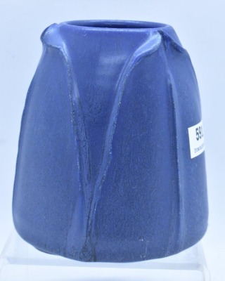 Ephraim Faience pottery 3.5" vase, blue - 3