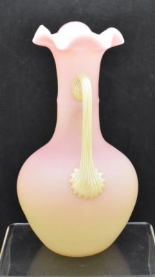 Mt. Washington Burmese 8" dbl. handled vase - 2