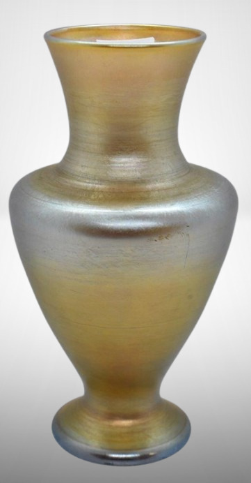 L.C. Tiffany gold Favrile vase, 6.75"t