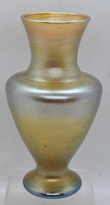 L.C. Tiffany gold Favrile vase, 6.75"t - 3