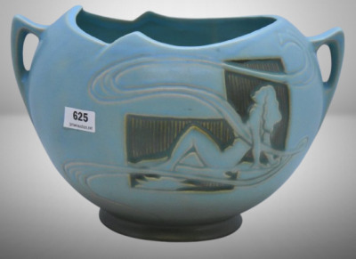 Roseville Silhoutte 742-6" bowl, turquoise - nude