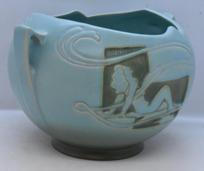 Roseville Silhoutte 742-6" bowl, turquoise - nude - 3