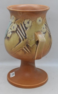 Roseville Clemena 122-7" vase, brown - 2