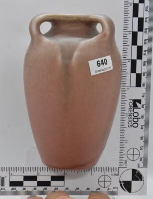 Rookwood #2428 tri-handled vase, 5.5" tall, 1926 - 4