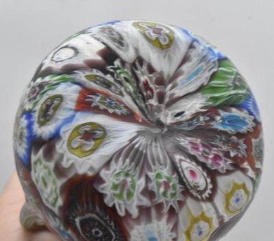 Murano Millefiori Art Glass 5.5"h dbl. handled vase - 5