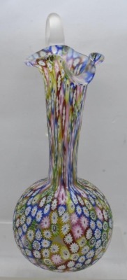 Murano Millefiori Art Glass 8.5"h ewer - 2