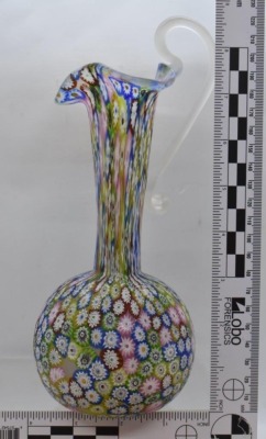 Murano Millefiori Art Glass 8.5"h ewer - 3