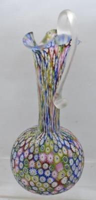 Murano Millefiori Art Glass 8.5"h ewer - 4