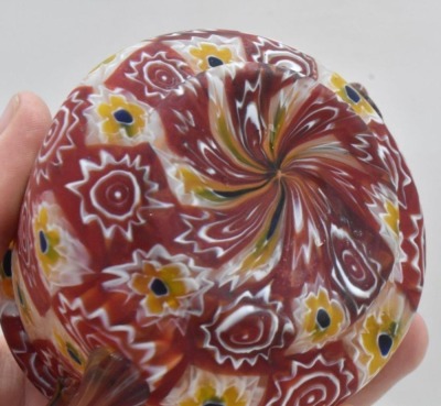 Murano Millefiori Art glass 4"h cov. sugar bowl - 5