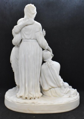 Parian "Naomi and her Daughter in Laws figural grouping, 13" tall - 5