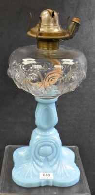 8.5" Bullseye Fine Detail No. 1 pedestal stand kerosene lamp - 2