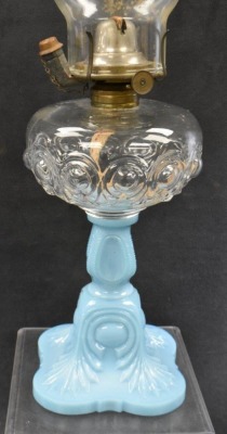 8.5" Bullseye Fine Detail No. 1 pedestal stand kerosene lamp - 8