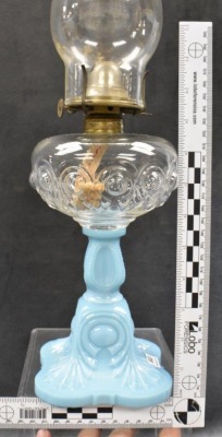 8.5" Bullseye Fine Detail No. 1 pedestal stand kerosene lamp - 9