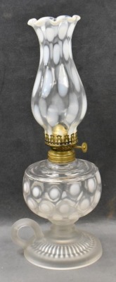 Venetian opalescent Coin Dot hand lamp, 12" - 3