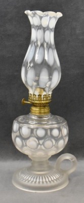 Venetian opalescent Coin Dot hand lamp, 12" - 4