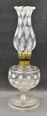 Venetian opalescent Coin Dot hand lamp, 12" - 5