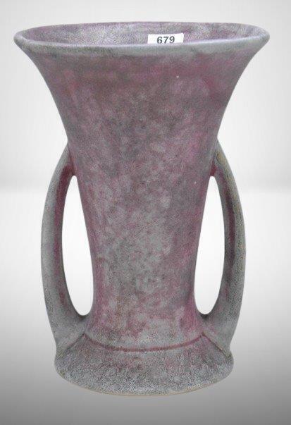 Burley Winter Art Deco 8" vase, mottled purple