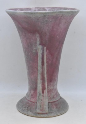 Burley Winter Art Deco 8" vase, mottled purple - 2