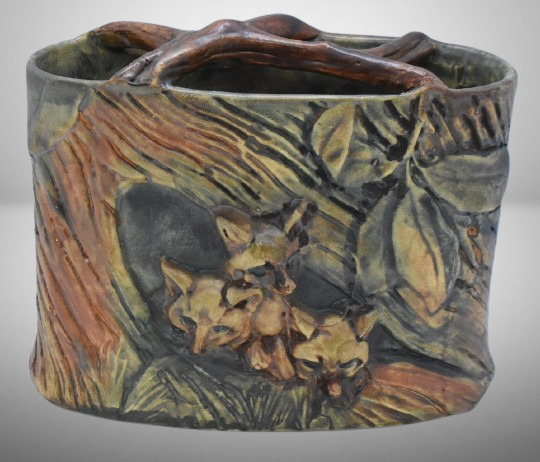 Weller Woodcraft 3 Foxes planter, 6"h