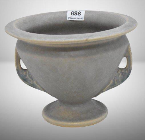 Roseville Tuscany 4"h vase, gray