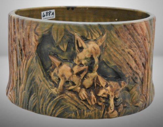 Weller Woodcraft 3 Foxes bowl, 7"d