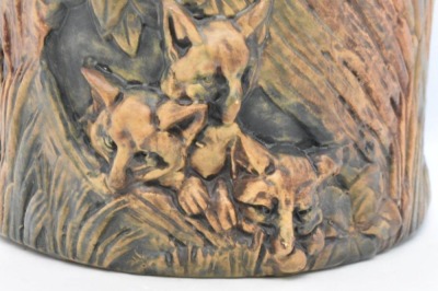 Weller Woodcraft 3 Foxes bowl, 7"d - 2